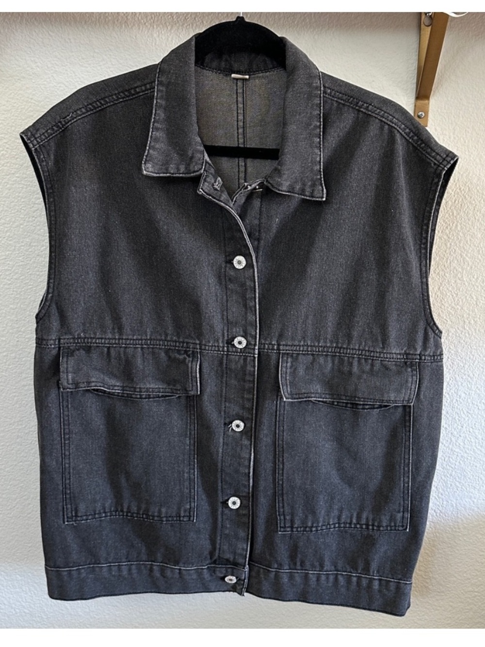 Jean Denim Vest Women's Sleeveless Button up